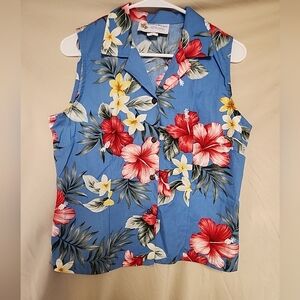 Aloha Hawaiian Shirt beachy luau sz M 100% cotton